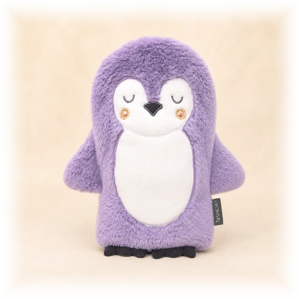 Puki · Pingüino morado APAPACHO, compresa natural de semillas para usar en frío o calor